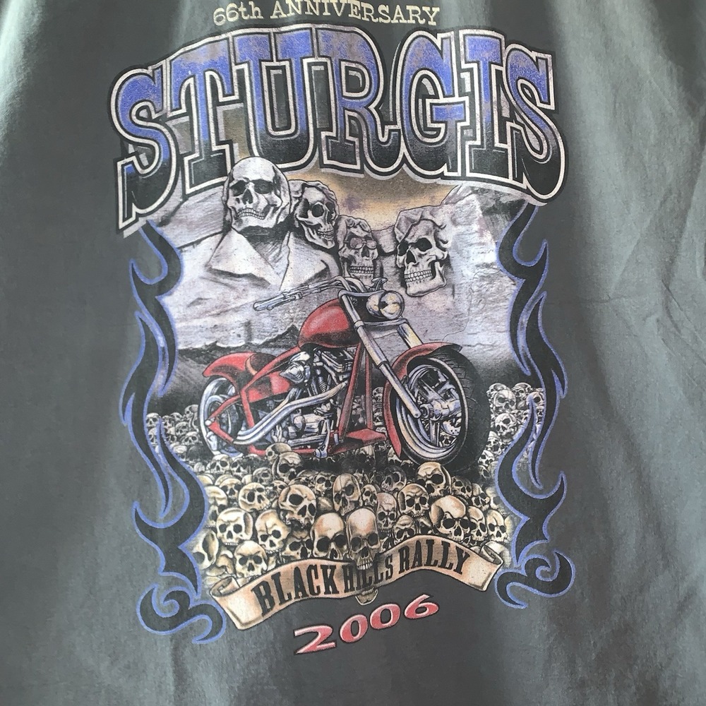 VTG Biker Design Mens Sturgis 2006 Black Hills Rally Sleeveless Gray Shirt 2XL - Picture 2 of 7